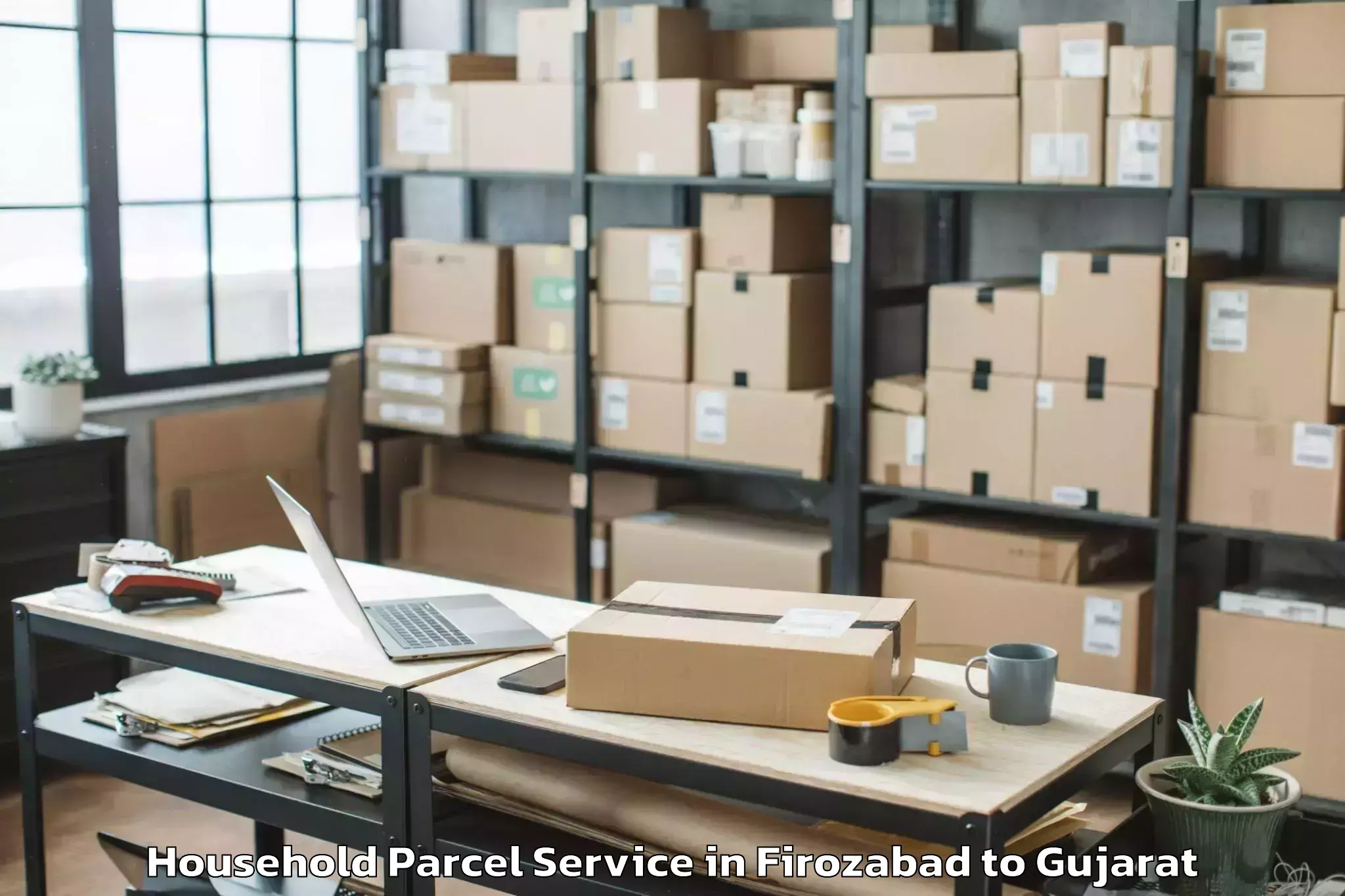 Book Your Firozabad to Kalol Household Parcel Today